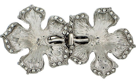 Claspgarten Silver leaf clasp with 5 rows 14067 - 53x29mm