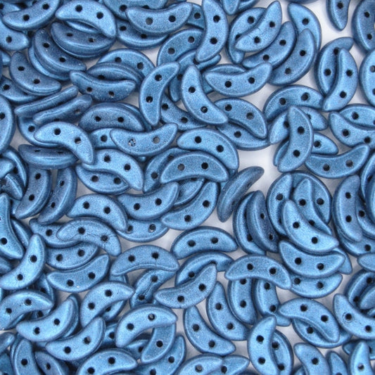 50 x CzechMate crescents in Metallic Suede Blue