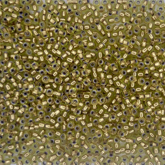 0975 - 5g Size 11/0 Miyuki seed beads in Copper plated Pale Chartreuse