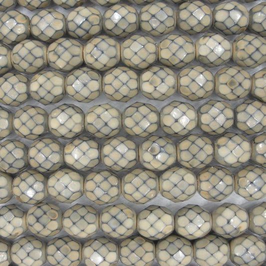 19 x 8mm snake skin beads in Sand