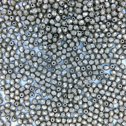 50 x 3mm faceted beads in Saturated Metallic Hazelnut