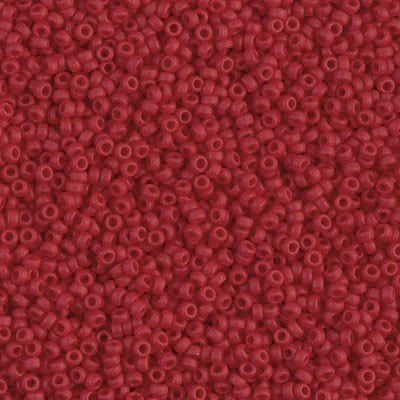 0408F - 5g Size 15/0 Miyuki seed beads in Matt Opaque Red