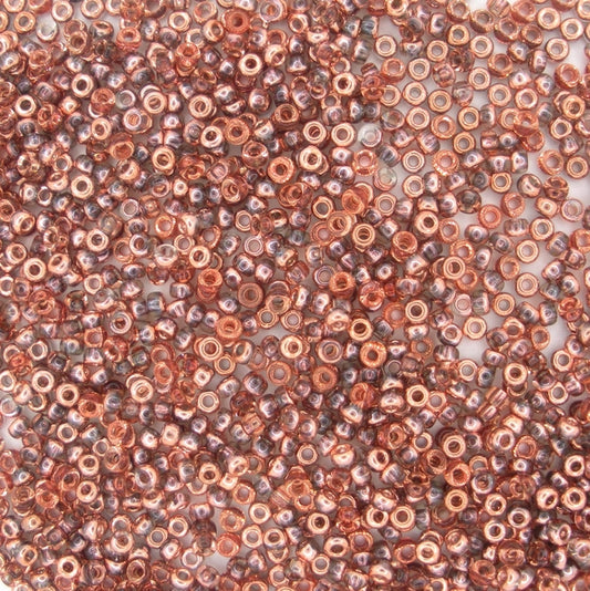 55007 - 10g Size 11/0 Miyuki seed beads in Crystal/Capri Gold