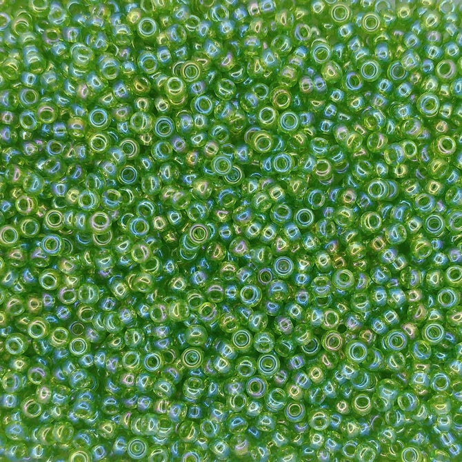 0259 - 10g Size 11/0 Miyuki seed beads in Transparent Apple Green AB