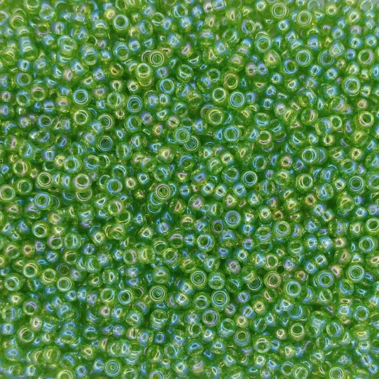 0259 - 10g Size 11/0 Miyuki seed beads in Transparent Apple Green AB