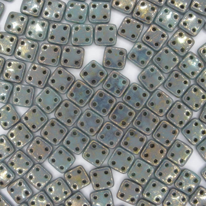 50 x CzechMate QuadraTiles in Turquoise Bronze Picasso