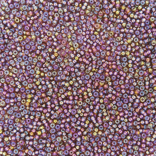1005 - 10g Size 11/0 Miyuki seed beads in Silver lined Dark Topaz AB
