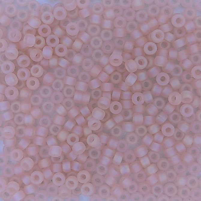 0155FR - 10g Size 8/0 Miyuki seed beads in Matt Pale Pink AB