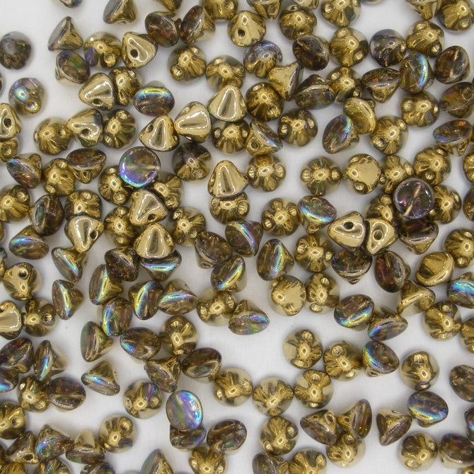 25 x Button beads in Golden Rainbow