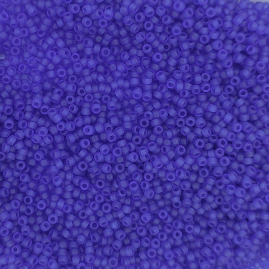 0151F - 5g Size 15/0 Miyuki seed beads in Matt Transparent Cobalt