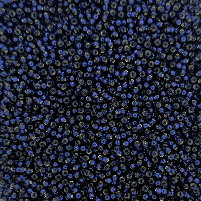 4282 - 5g Size 15/0 Miyuki seed beads in Duracoat Silver lined Dark Navy Blue