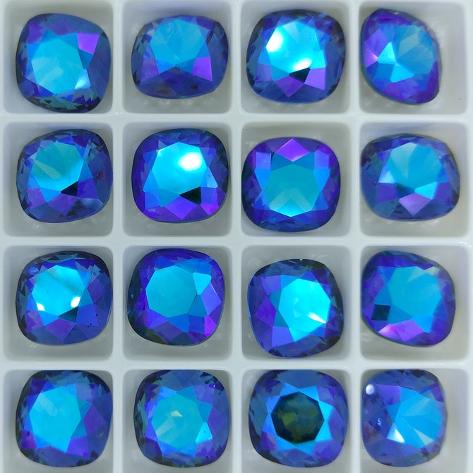 12mm round square in Sapphire Shimmer (Aurora)