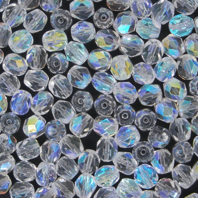 50 x 6mm faceted beads in Crystal AB