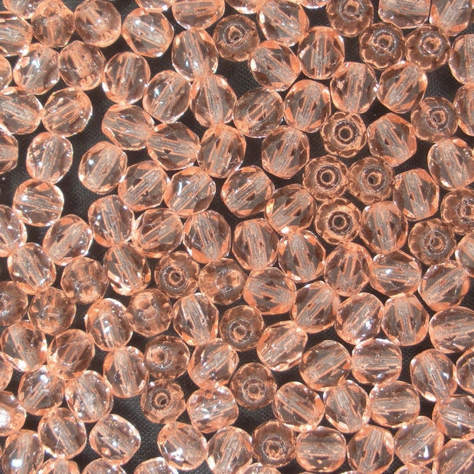 50 x 5mm faceted beads in Rose Pink