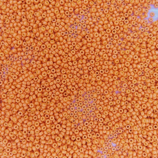 4454 - 50g Size 11/0 Miyuki seed beads in Duracoat Opaque Kumquat