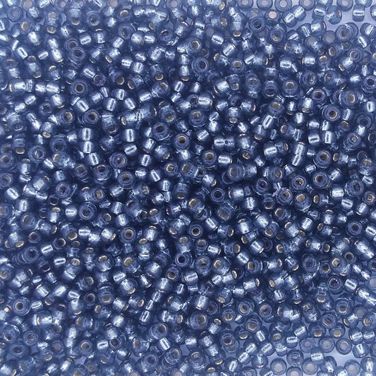 4276 - 10g Size 11/0 Miyuki seed beads in Duracoat Silver lined Prussian Blue