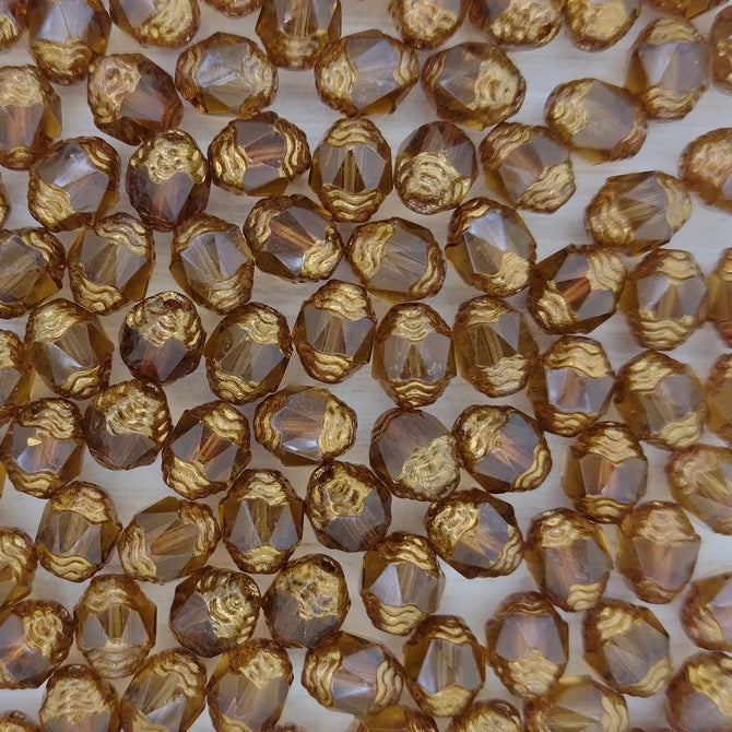 10 x faceted Prop in Smoked Topaz/Bronze * (8x6mm)