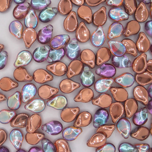 30 x pip beads in Copper Rainbow