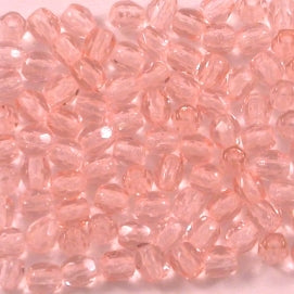 50 x 3mm faceted beads in Light Rose