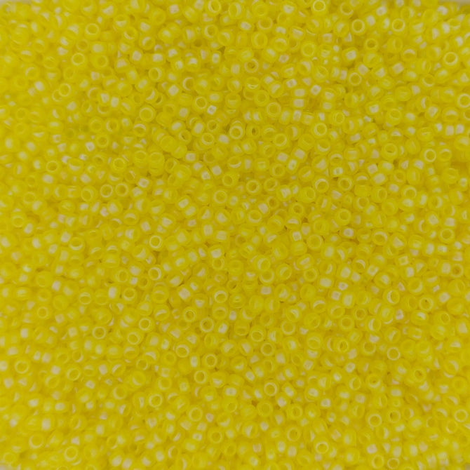 0136FR - 5g Size 15/0 Miyuki seed beads in Matt Transparent Yellow AB
