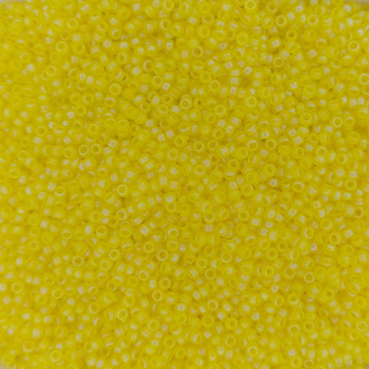 0136FR - 5g Size 15/0 Miyuki seed beads in Matt Transparent Yellow AB