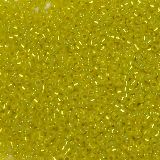 4236 - 10g Size 11/0 Miyuki seed beads in Duracoat Silver lined Yellow