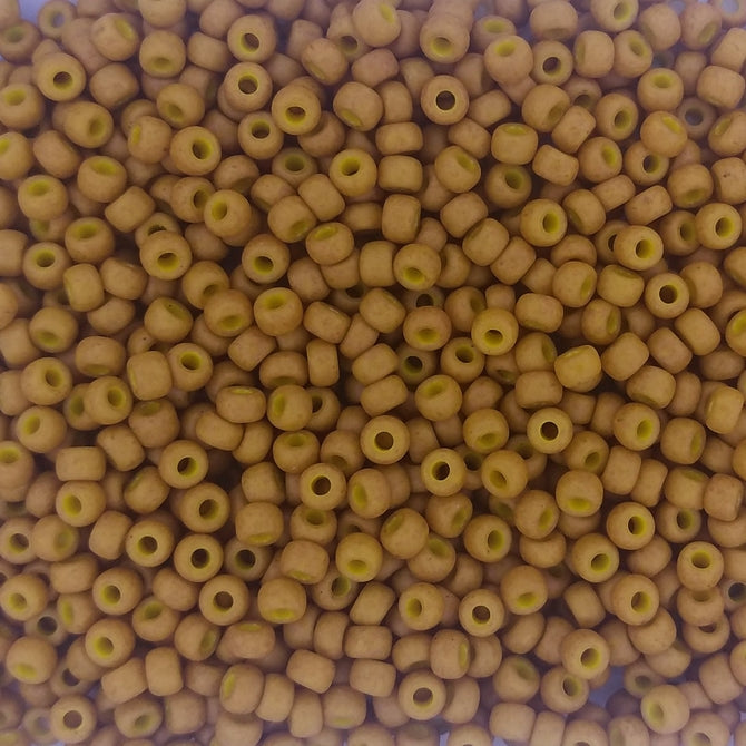 1233 - 10g Size 8/0 Miyuki seed beads in Matt Opaque Mustard