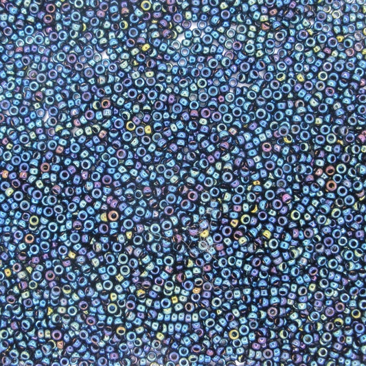 0452 - 5g Size 15/0 Miyuki seed beads in Metallic Dark Blue Iris