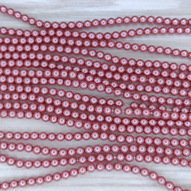 150 x 3mm round pearls in Fandago Pink