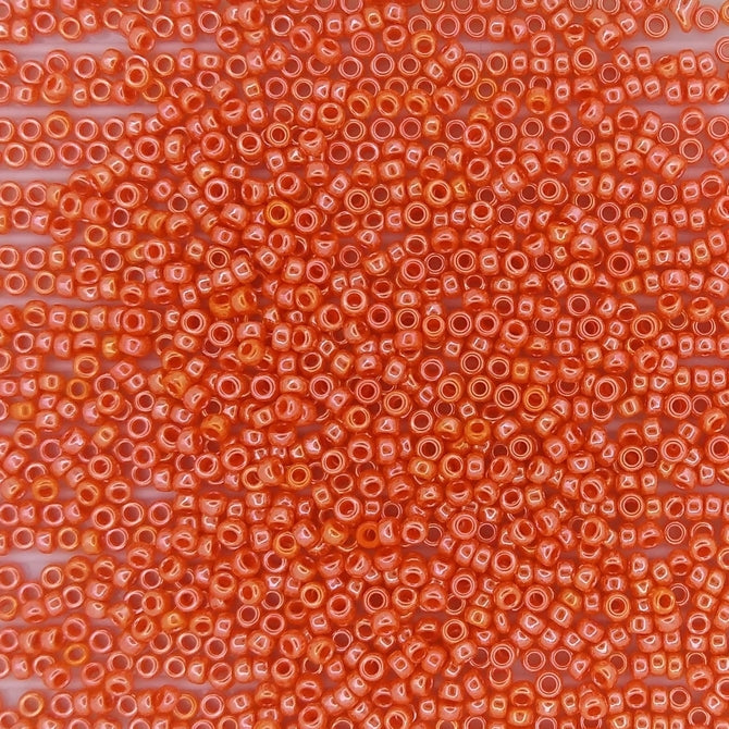 0424 - 5g Size 15/0 Miyuki seed beads in Opaque Orange Lustre