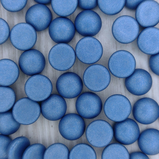 5 x 10mm round cabochons in Metallic Sea Blue