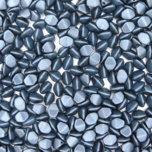 50 x pinch beads in Pastel Montana Blue (3x5mm)