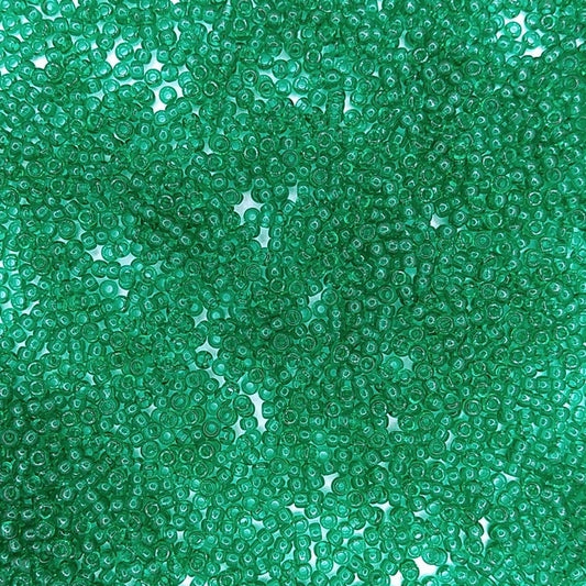0147 - 10g Size 11/0 Miyuki seed beads in Transparent Emerald
