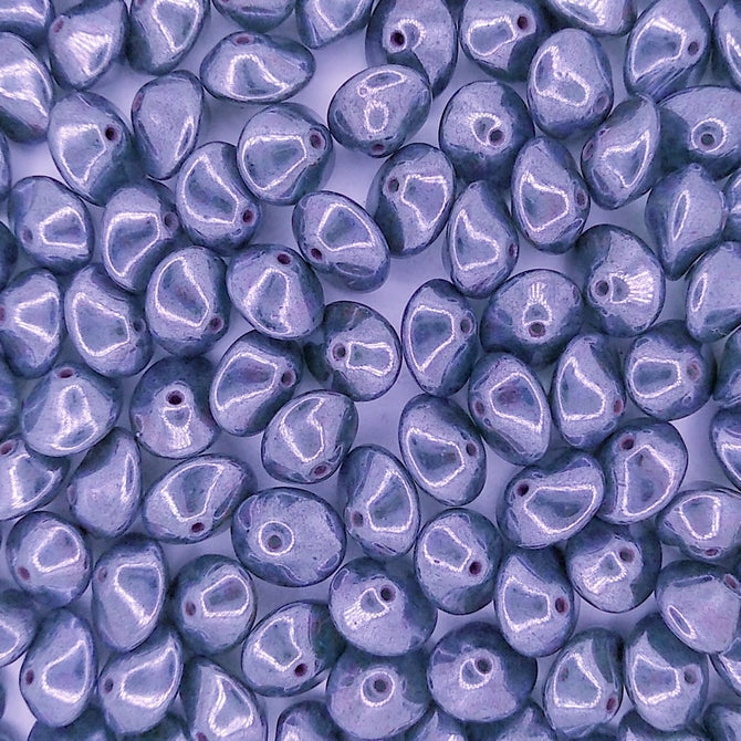 10 x UFO beads in Aqua/Blue Lustre