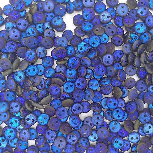 50 x two hole lentils in etched Full Crystal Azuro