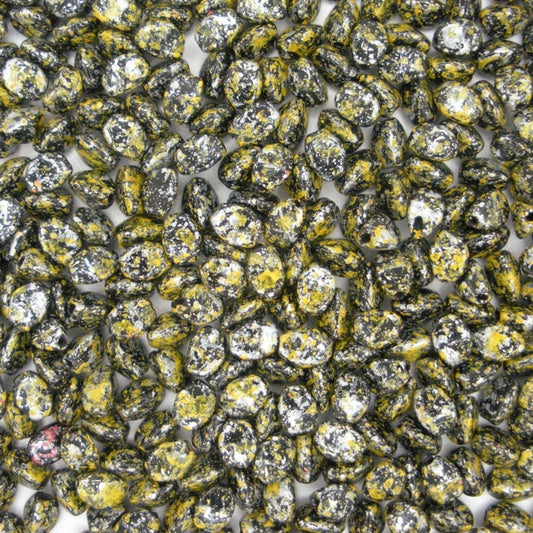 50 x pinch beads in Tweedy Yellow (3x5mm)