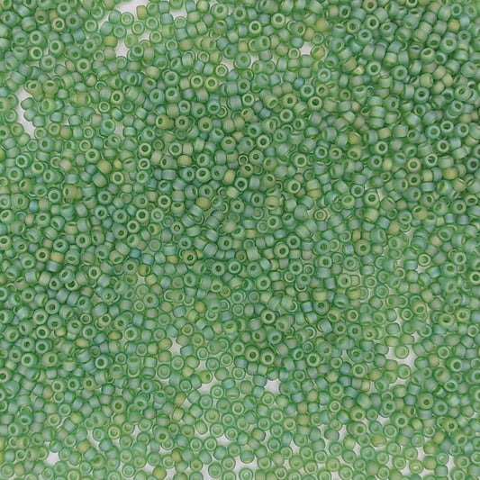 0146FR - 10g Size 11/0 Miyuki seed beads in Matt Transparent Green AB