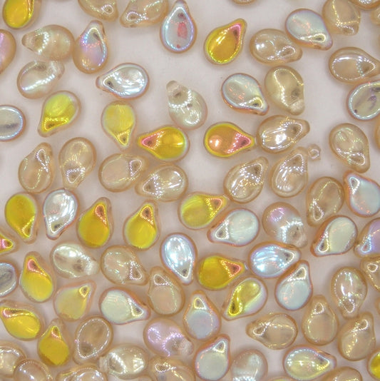 30 x pip beads in Lemon Rainbow