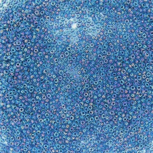0339 - 10g Size 11/0 Miyuki seed beads in Blue lined Aqua AB