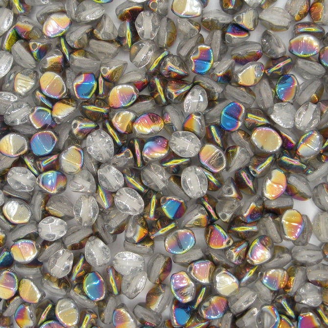 50 x pinch beads in Crystal Vitrail (3x5mm)