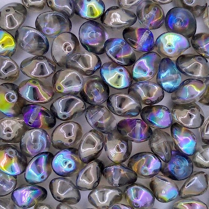 10 x UFO beads in Graphite Rainbow