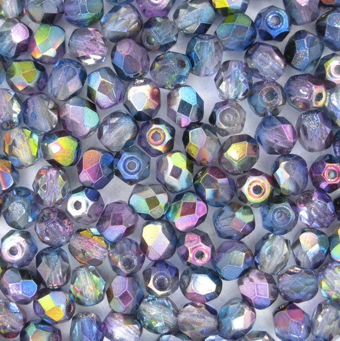 50 x 6mm faceted beads in Magic Blue