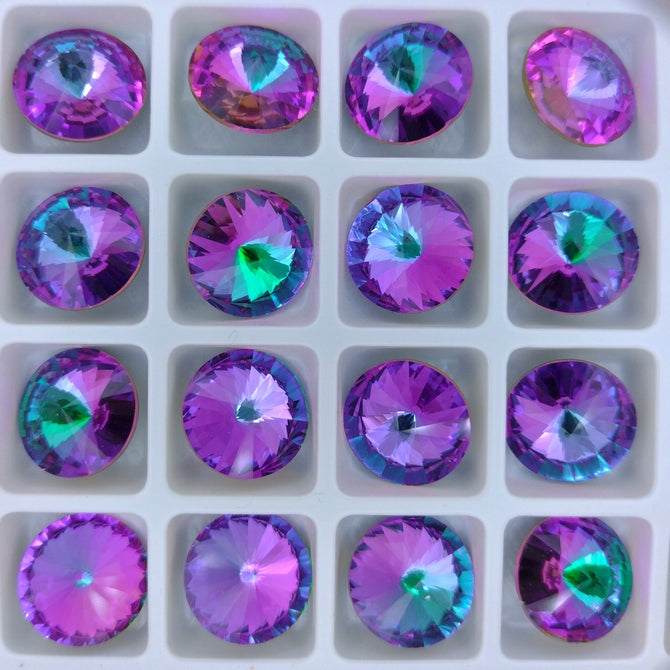 14mm rivoli in Crystal Heliotrope (Aurora)