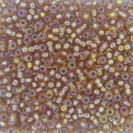 1004 - 10g Size 8/0 Miyuki seed beads in Silver lined Dark Gold AB