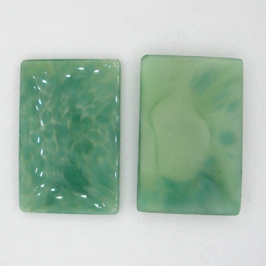 Cab87 - 27x18mm rectangular cabochon in Green Marble (Vintage)