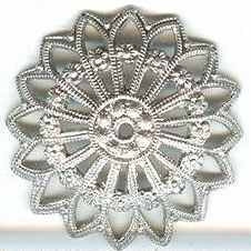 M41 - 2.2cm filigree Bead Cap in Silver (1950s)