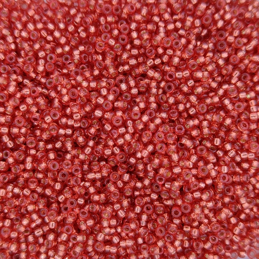 4265 - 5g Size 15/0 Miyuki seed beads in Duracoat Silver lined Light Watermelon