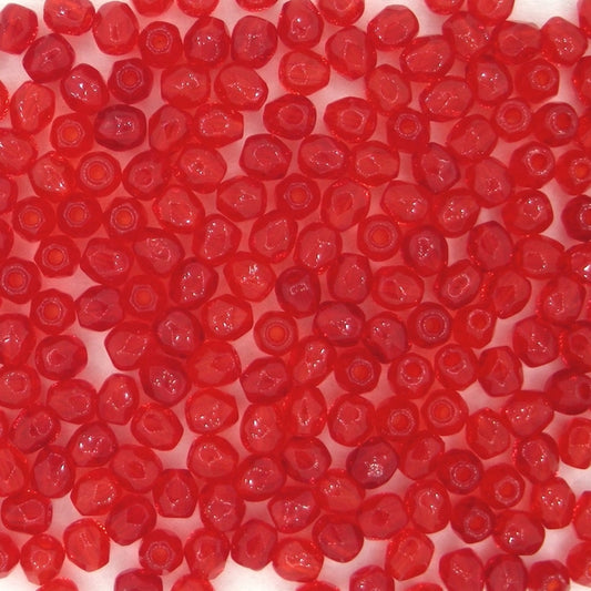50 x 3mm faceted beads in Light Siam Ruby