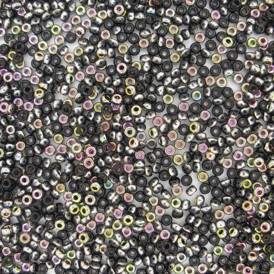 55038 - 10g Size 11/0 Miyuki seed beads in Black Vitrail