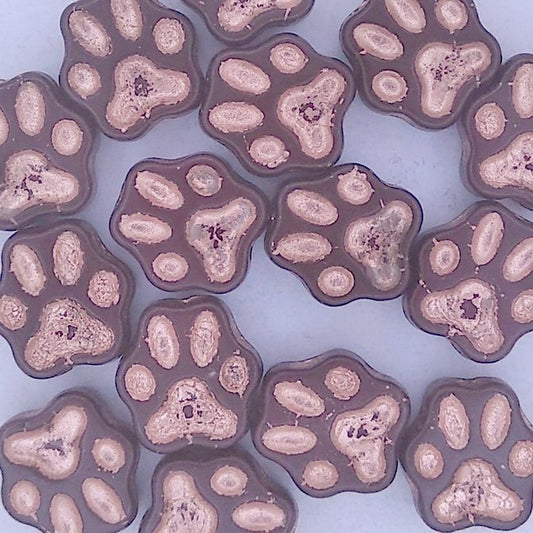 13mm Pawprint in Dark Red/Copper